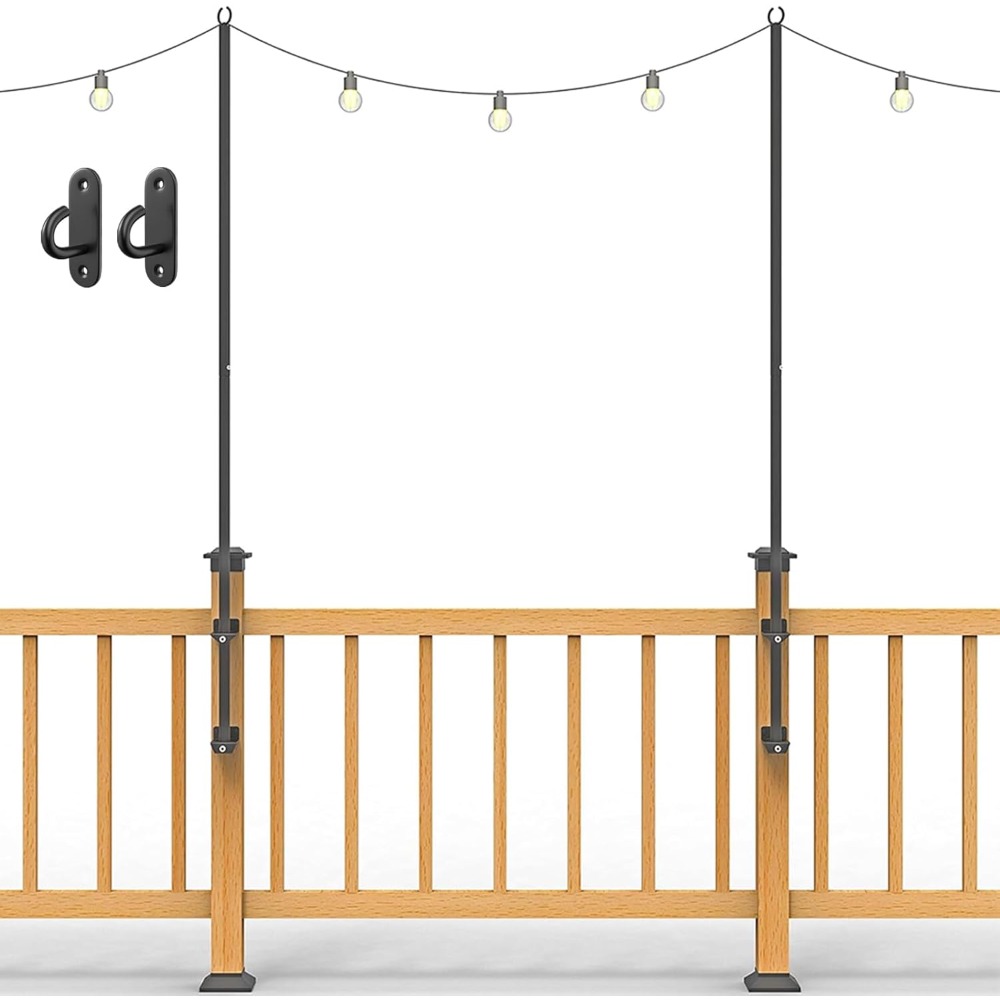 Outdoor Furniture Set - 2-pack lichtslingerpalen - roestvrijstalen 1,8 m