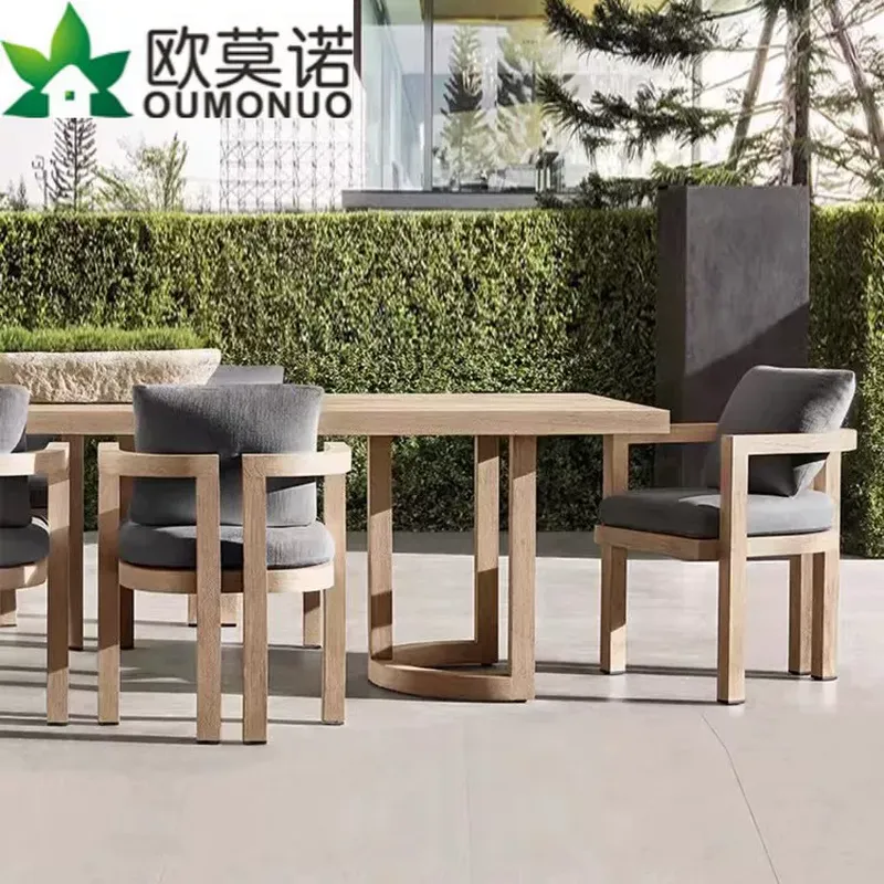 Outdoor Furniture Teak - Noordse Buiten Eettafelset van Teakhout, 1