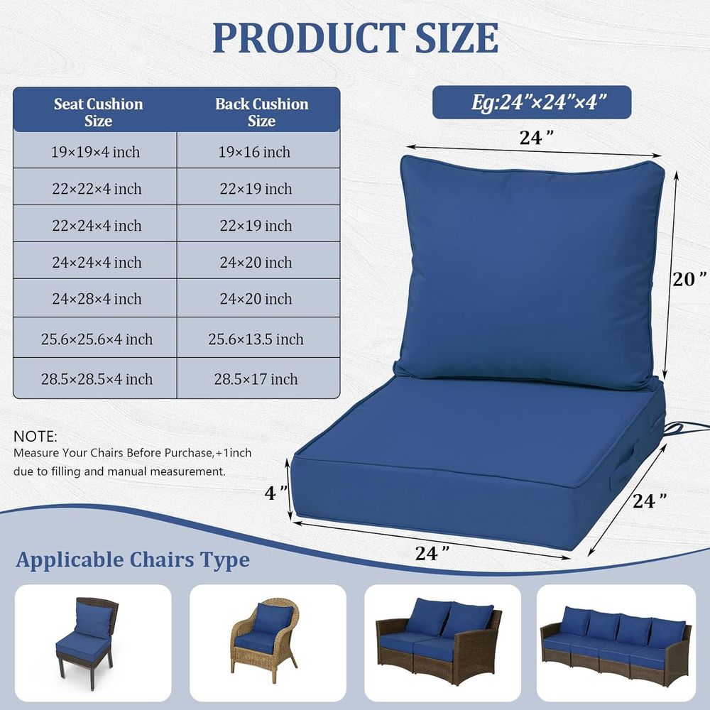 24x24 Outdoor Diepe Zitkussens - Outdoor Furniture Set recensie en prijs